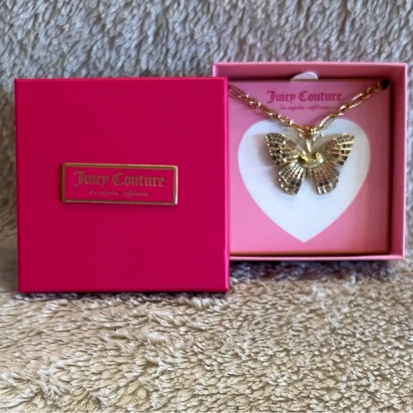 JUICY COUTURE Crystal Butterfly Charm Necklace - Picture 2 of 13